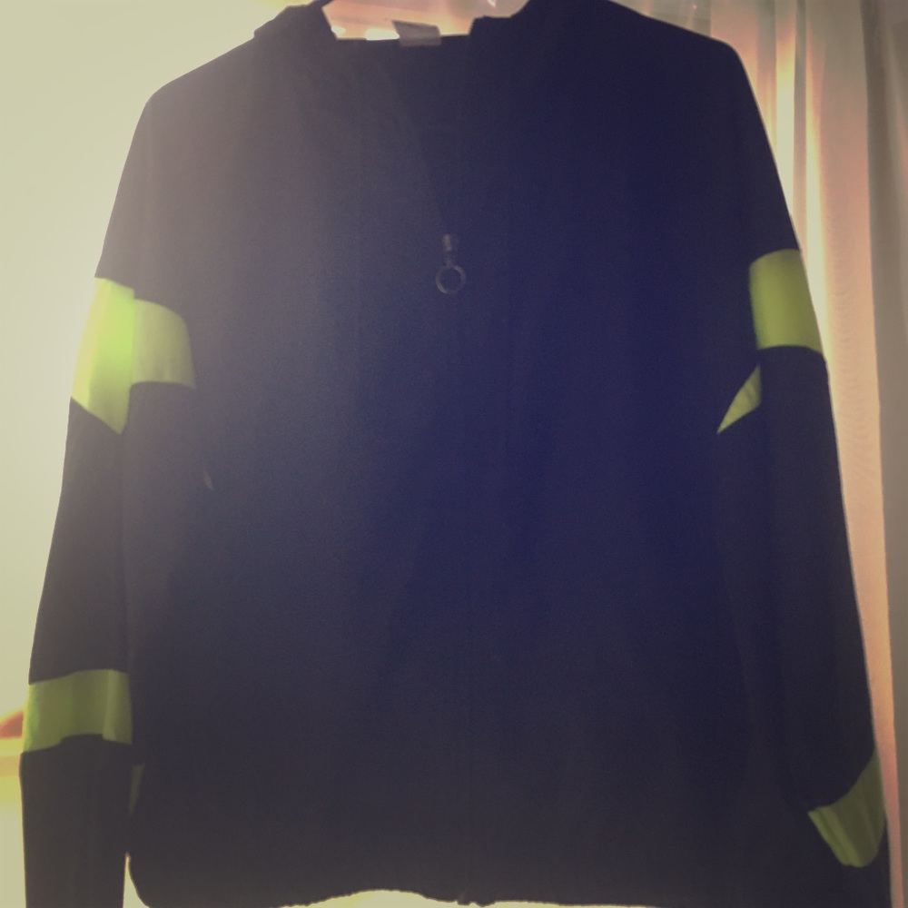 Black & Lime Green Windbreaker | XL